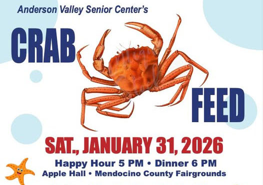 Anderson Valley Senior Center Crab Feed Jan 31